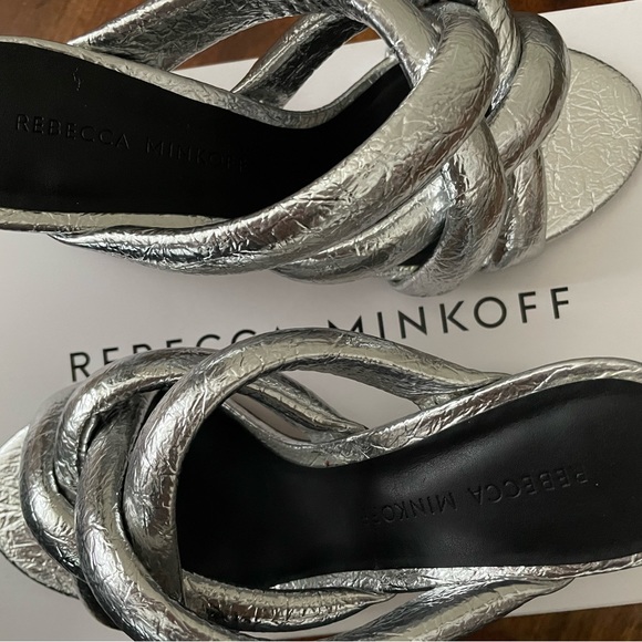 Rebecca Minkoff Amandine Heels Sandals BNIB size 6 silver - Picture 2 of 7